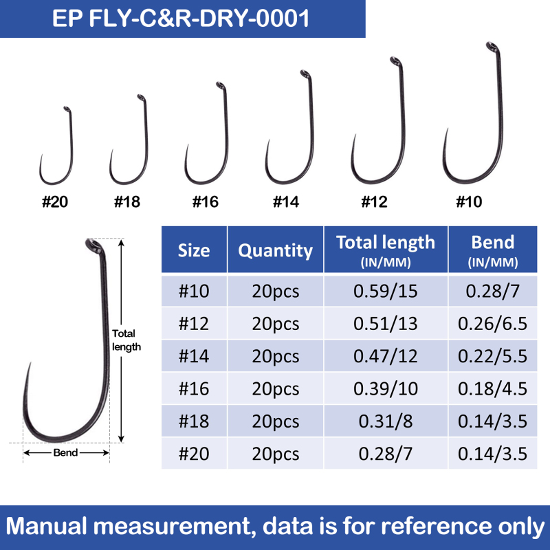 Eupheng Fly Hooks Assortment of Best Sizes Dry Wet Nymph Shrimp&Pupa, Streamer, Caddis, Jig, Scud Flies Great Value Package Barbless Catch & Release Fishing Hooks