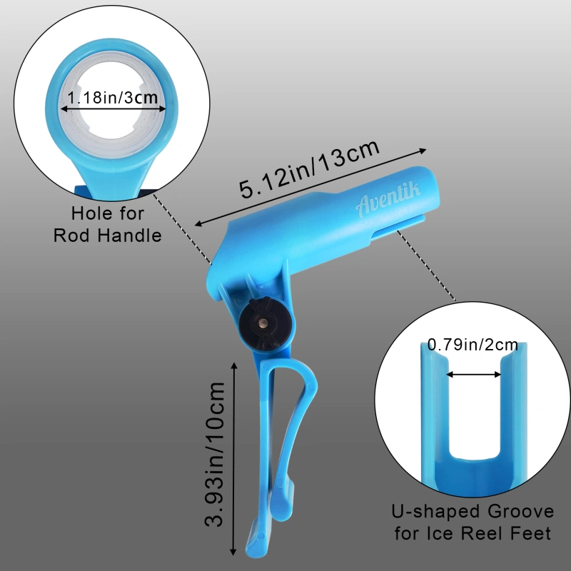 Aventik Bucket Rod Holder for Spinning Fishing Ice Fishing, Adjustable Angle in Vertical Direction, Durable in Extremely Cold Weather, Free Your Hands, Improve Your Efficiency, Also a Rod Storage Rack