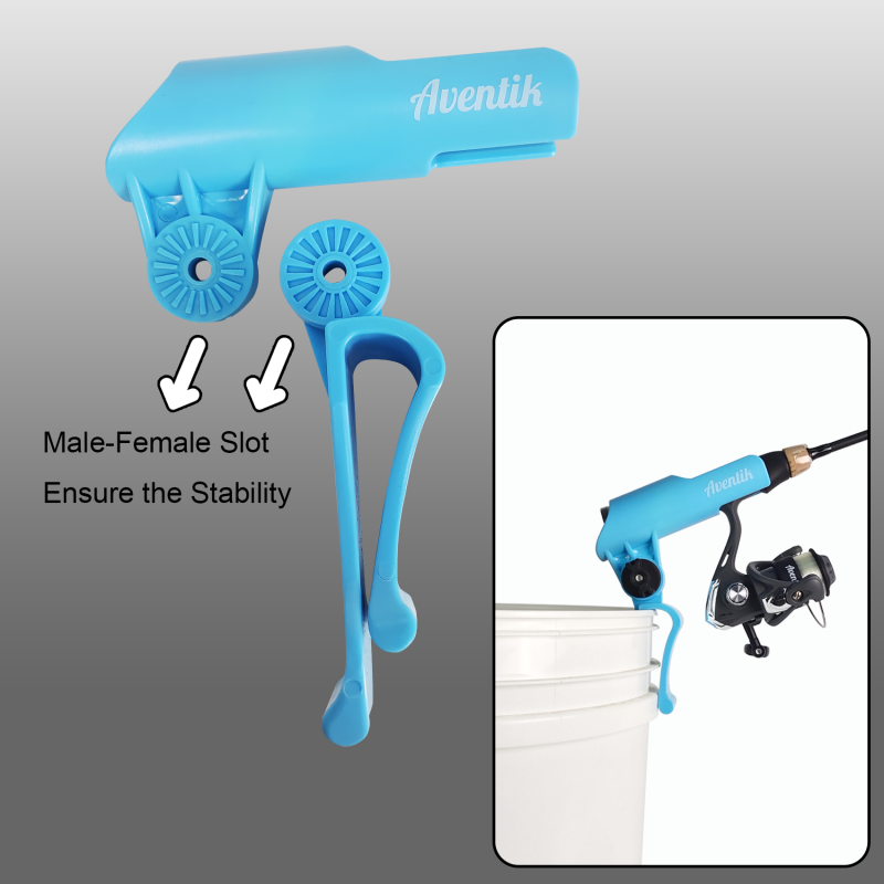 Aventik Bucket Rod Holder for Spinning Fishing Ice Fishing, Adjustable Angle in Vertical Direction, Durable in Extremely Cold Weather, Free Your Hands, Improve Your Efficiency, Also a Rod Storage Rack