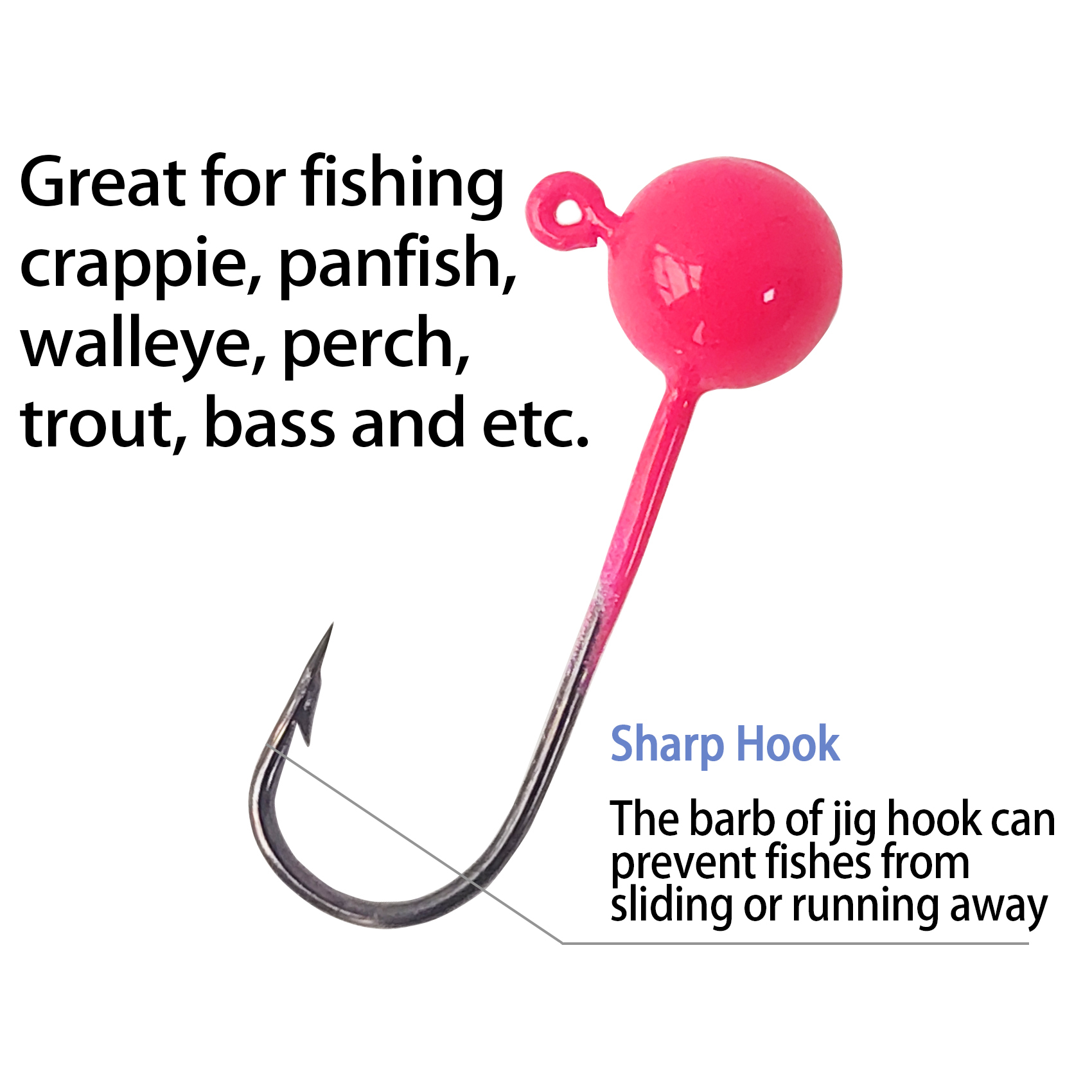 Eupheng 50pcs Fly Tying Jigs Kit Glow in the Dark Jig Heads for Fly Fishing, Jig Head Fly Fishing Hooks DIY Lure Making Kit Suit for Tying Flies