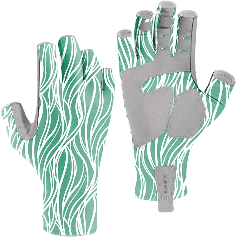 Aventik UPF 50+ Fishing Gloves- Fingerless Sun Protection-for Women Men