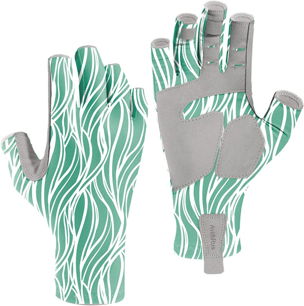 Aventik UPF 50+ Fishing Gloves- Fingerless Sun Protection-for Women Men