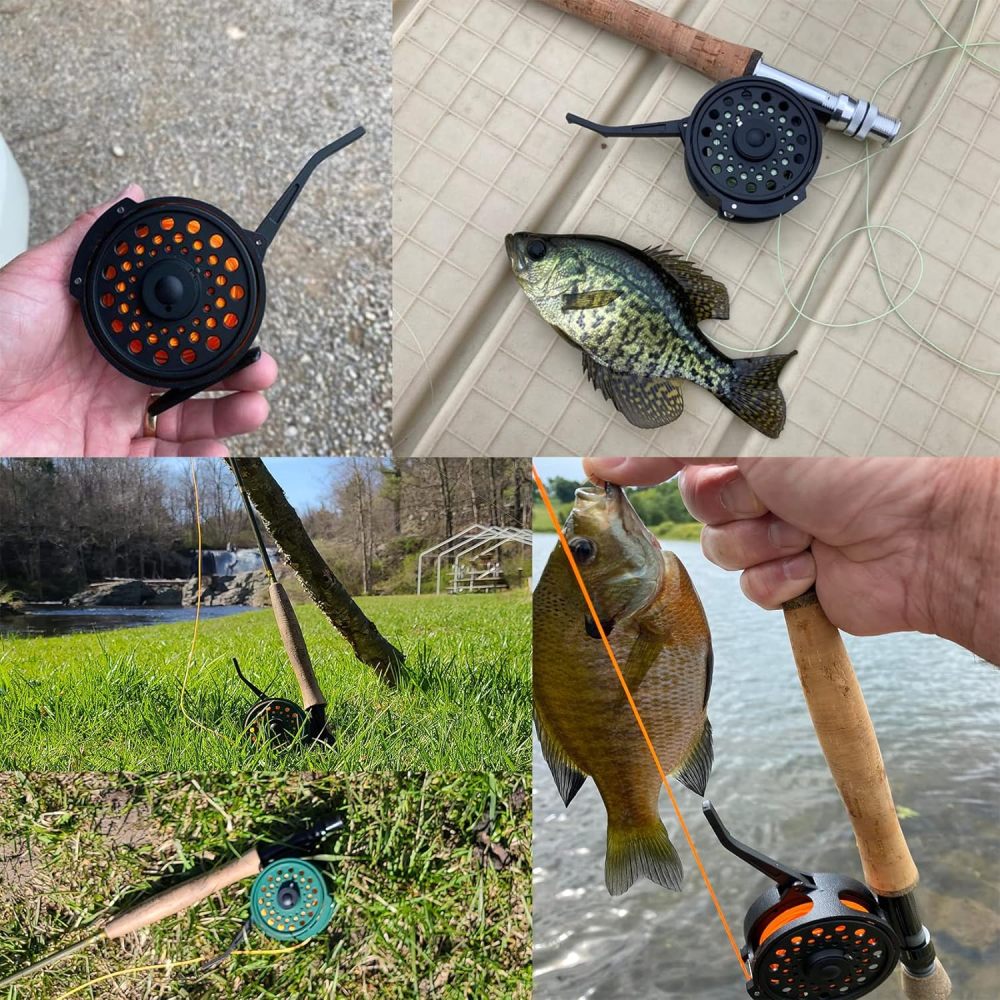 Aventik Semi-Automatic Fly Fishing Reel Super Light Nymph Fishing Reel European Design Graphite Fly Reel with Extro Spool Mesh Bag