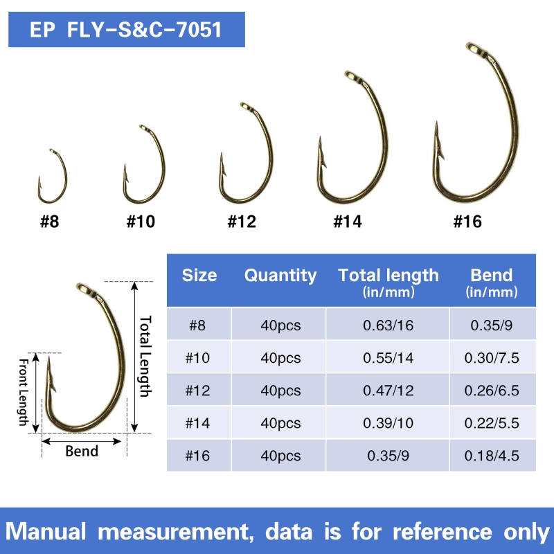 Eupheng Fly Hooks Assortment of Best Sizes Dry Wet Nymph Shrimp&Pupa, Streamer, Caddis, Jig, Scud Flies Great Value Package Micro Barbed High Carbon Steel Bronze Forged Fishing Hooks