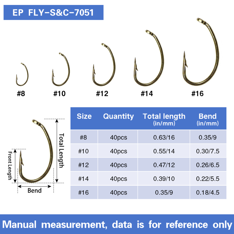 Eupheng Fly Hooks Assortment of Best Sizes Dry Wet Nymph Shrimp&amp;Pupa, Streamer, Caddis, Jig, Scud Flies Great Value Package Micro Barbed High Carbon Steel Bronze Forged Fishing Hooks