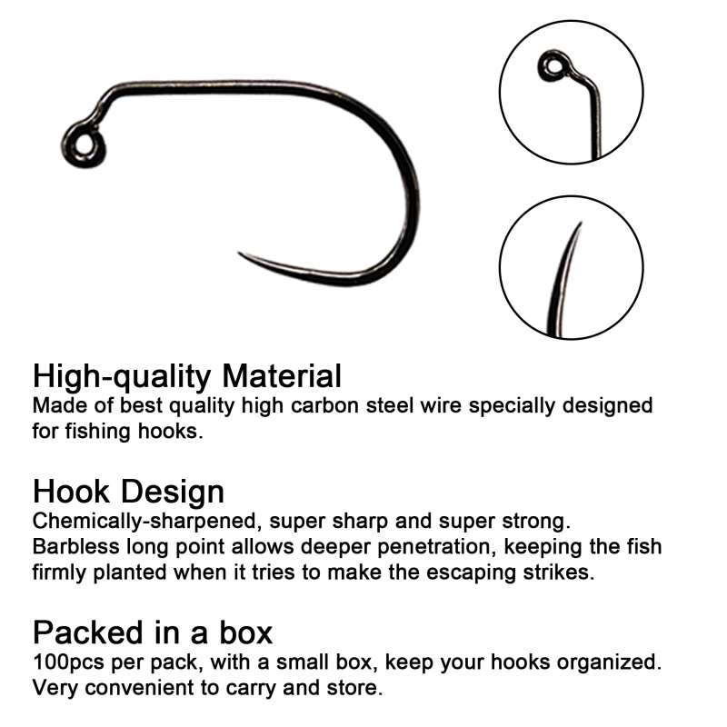 Eupheng Fly Hooks Assortment of Best Sizes Dry Wet Nymph Shrimp&Pupa, Streamer, Caddis, Jig, Scud Flies Great Value Package Micro Barbed High Carbon Steel Bronze Forged Fishing Hooks