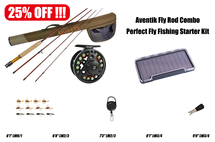 Aventik Extreme Fly Fishing Combo Kit 0/1/2/3/4/5/6 Weight Starter Fly  Fishing Rod and Reel Kit Outfit with One Travel Case