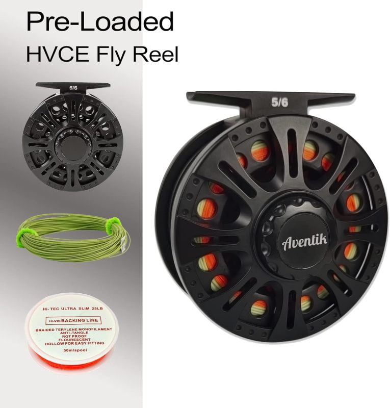 Aventik Fly Fishing Reel 5/6 Pre-Loaded Fly Reel with Line Combo