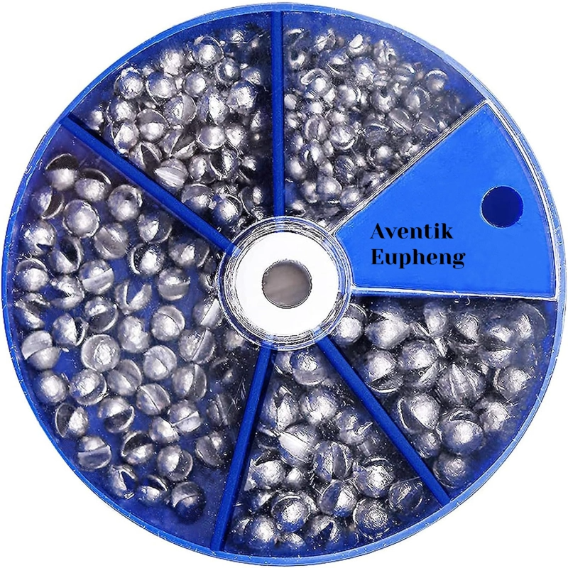 Aventik Eupheng Fishing Weights Sinkers,230pcs/107pcs Lead Split Shot Weights,Removable Round Fishing Sinkers