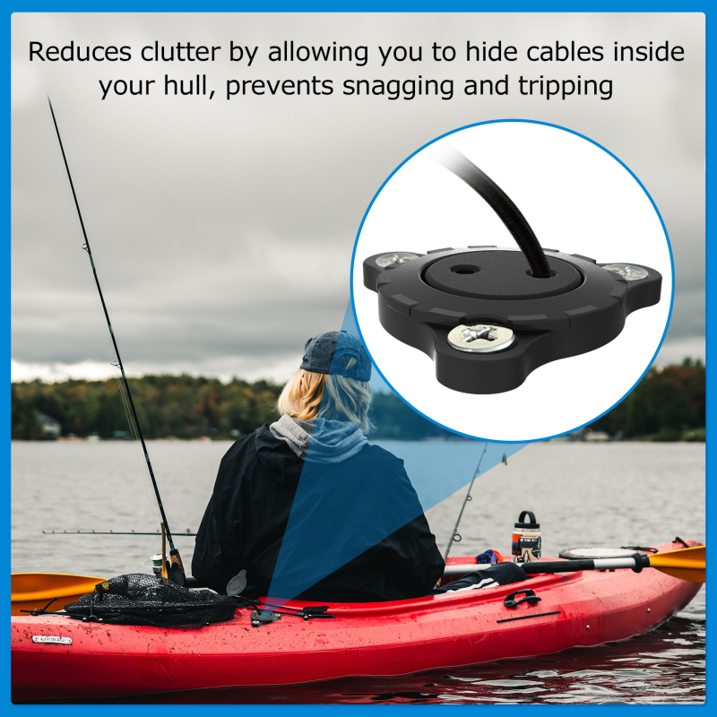 Aventik Through Hull Wiring Kit for Installs of Fish Finders, Motors, Lighting Kits Kayak Wiring Accessories Hull Wiring Kit for Running Wiring Through The Hull of Kayak or Boat