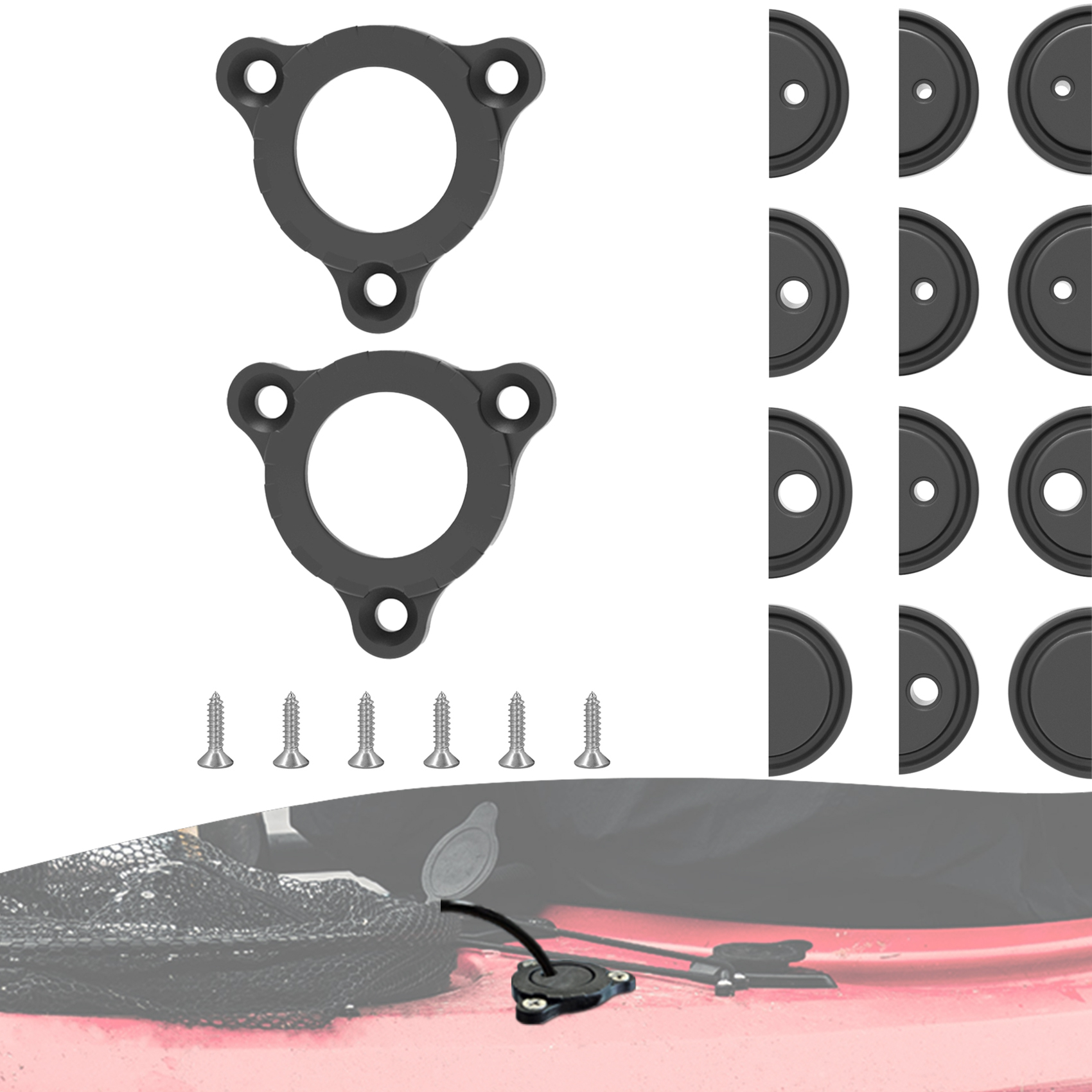 Aventik Through Hull Wiring Kit for Installs of Fish Finders, Motors, Lighting Kits Kayak Wiring Accessories Hull Wiring Kit for Running Wiring Through The Hull of Kayak or Boat