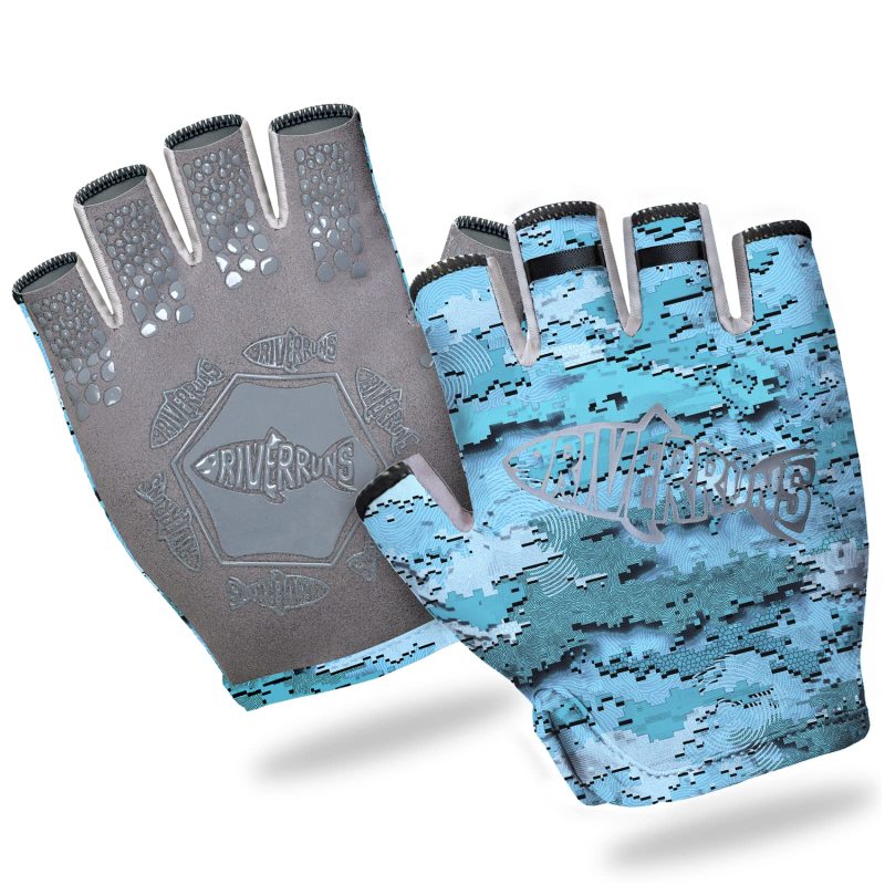 Riverruns Fishing Gloves, UPF50+ Sun Gloves, Fingerless Fishing Gloves, Lightweight Breathable Fishing Gloves Men for Kayaking Paddling Driving Hiking Fishing