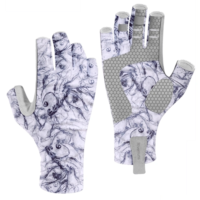 Riverruns Fingerless Fishing Gloves are Designed for Men and Women Fishing,  Boating, Kayaking, Hiking, Running, Cycling