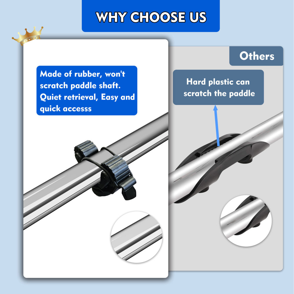 Aventik 2 PCS Kayak Paddle Holder Kayak Track Mount Accessories for Holding Standard Paddle, Kayak Oar Holder Kayak Rail Accessories for Fishing Kayak