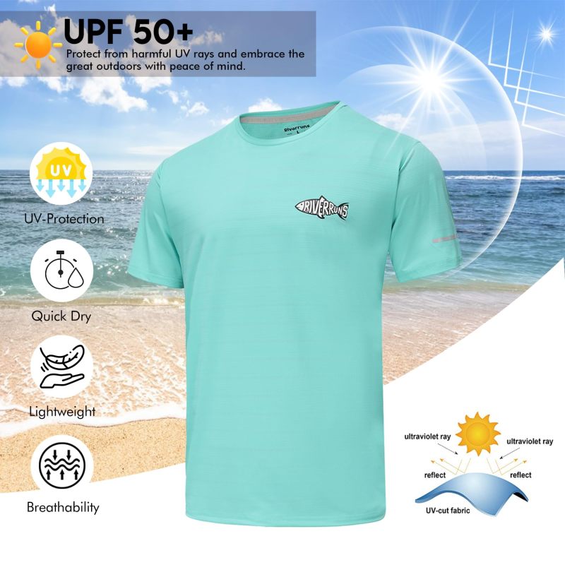 UPF 50+ Fishing Shirt Lightweight Breathable Quick Dry Sun Protection Fishing T-Shirt