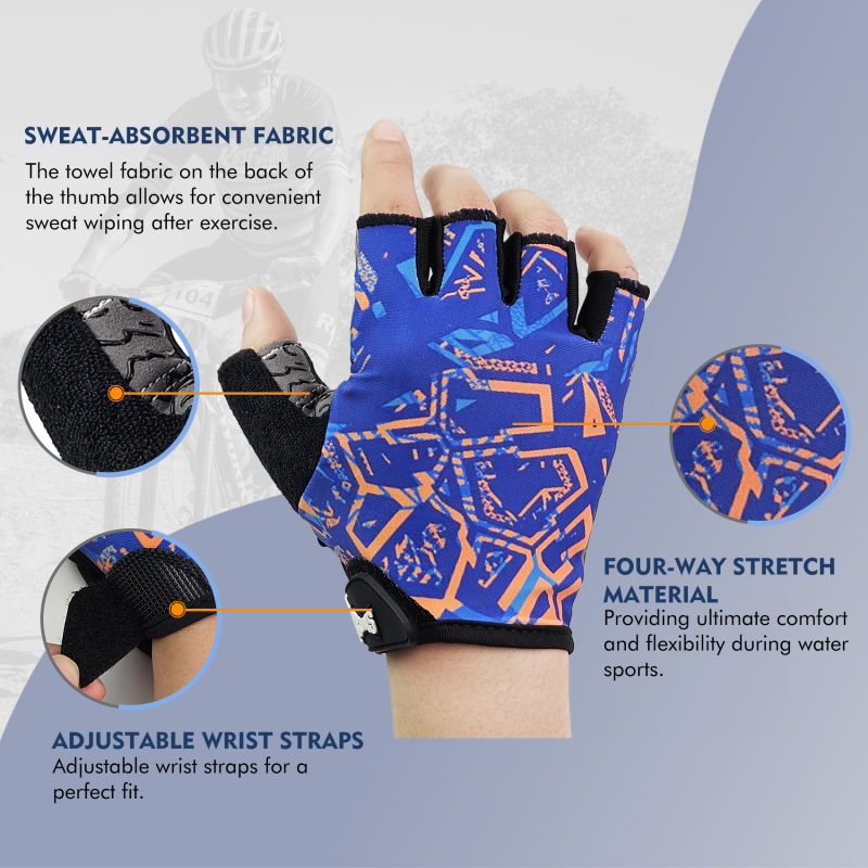 Riverruns Kayak Gloves Half Finger Padded Palm Sailing Gloves UPF50+ Fishing Gloves for Paddling, Sailing, Cycling, Driving