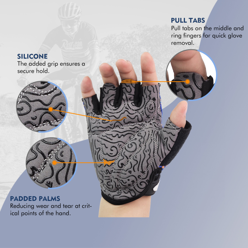 Riverruns Kayak Gloves Half Finger Padded Palm Sailing Gloves UPF50+ Fishing Gloves for Paddling, Sailing, Cycling, Driving