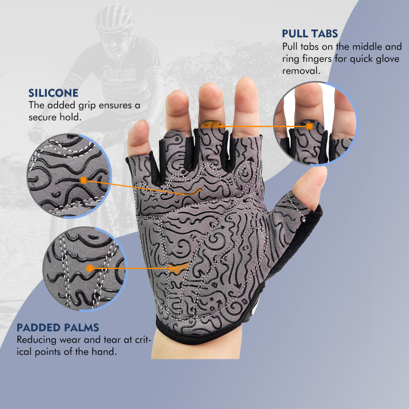 Riverruns Kayak Gloves Half Finger Padded Palm Sailing Gloves UPF50+ Fishing Gloves for Paddling, Sailing, Cycling, Driving