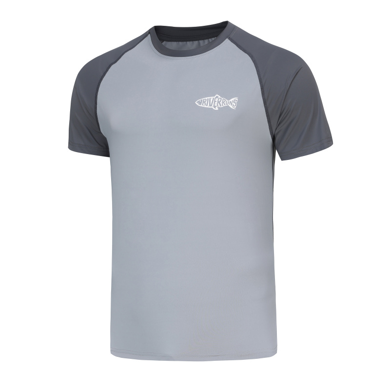 Riverruns UPF 50+ Sun Protection Rash Guard T Shirt Ice-Cool Quick Dry Swim Shirt Fishing Shirt Sports Shirt
