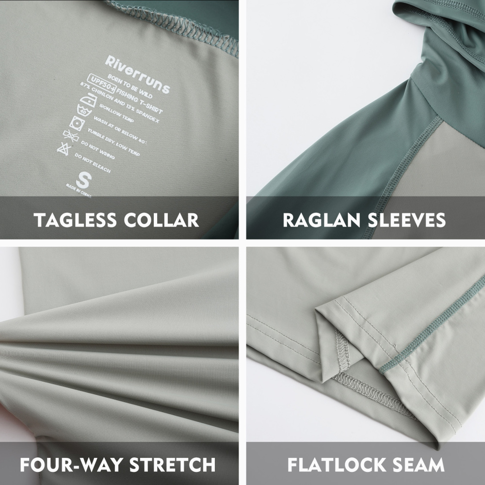 UPF 50+ Sun Protection Hoodie Shirt Rash Guard Long Sleeve Shirt Kangaroo Pocket Ice-Cool Quick Dry Shirts