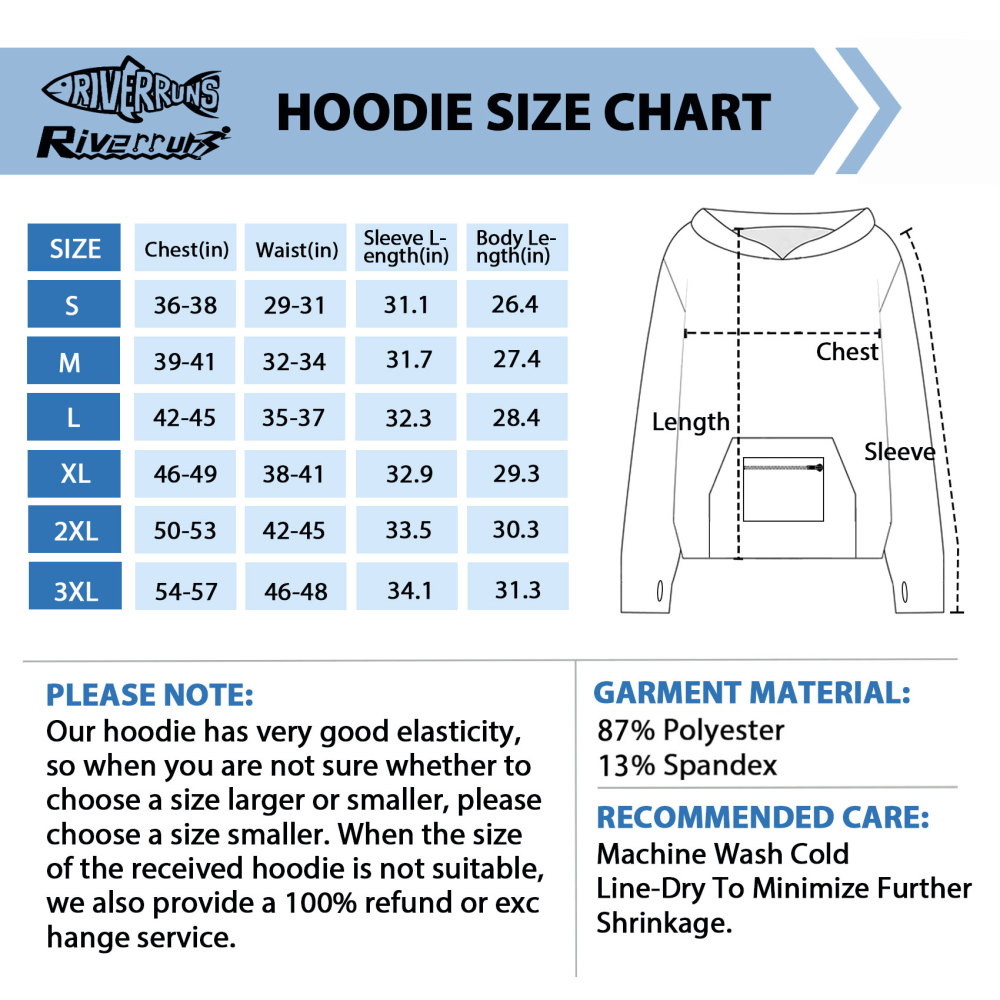 UPF 50+ Sun Protection Hoodie Shirt Rash Guard Long Sleeve Shirt Kangaroo Pocket Ice-Cool Quick Dry Shirts