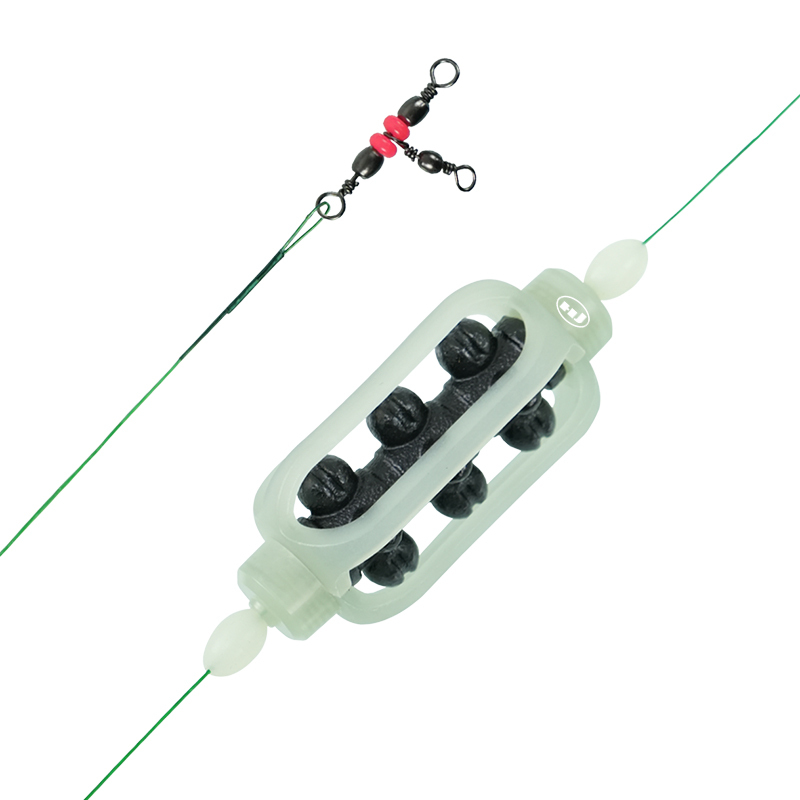 HJ European carp fishing with reverse bottom bait cage, European style stock fishing with bait, lead sinker, bait holder, throwing rod, carp fishing set, line set accessories