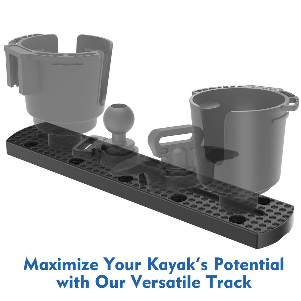 2 Pack Kayak Track Textured Grip Surface Multi-Size Kayak Low Profile Track Kayak Gear Track Mount Accessories Easy installation Kayak Rail Track for Holding Fishing Rod Cup Holder Paddle Gopro