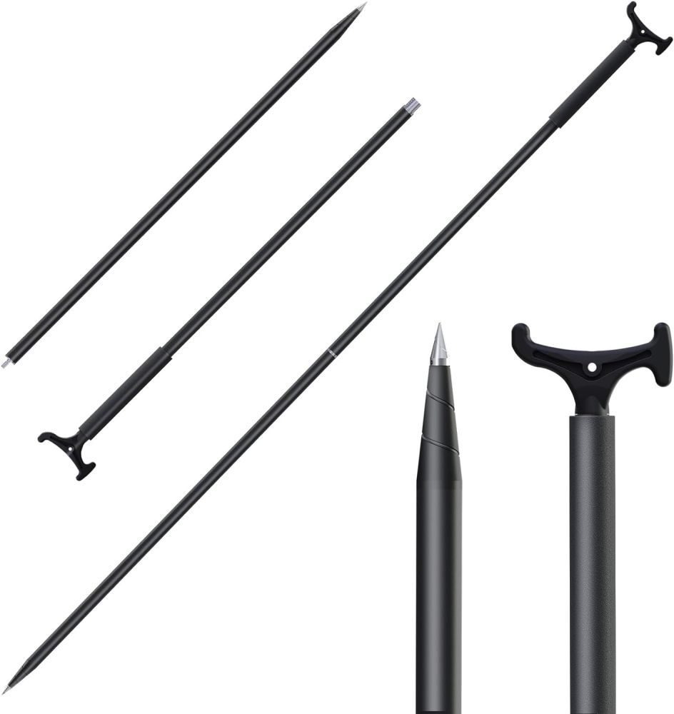 EDSRDPLT Aventik 7.75' Anchor and Push Pole, Shallow Water Anchor Pole with T-Handle and Compass, Multifuction Fiberglass Anchor Pin on The Beach