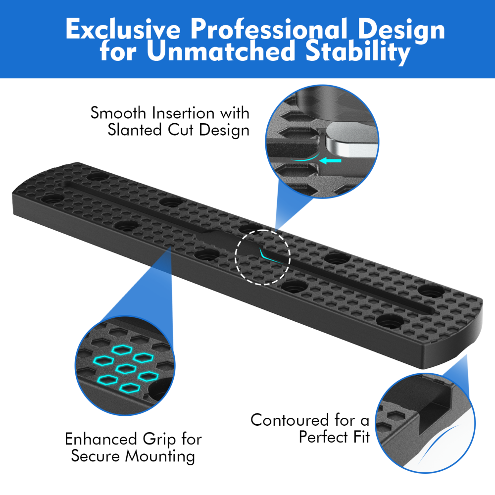 2 Pack Kayak Track Textured Grip Surface Multi-Size Kayak Low Profile Track Kayak Gear Track Mount Accessories Easy installation Kayak Rail Track for Holding Fishing Rod Cup Holder Paddle Gopro