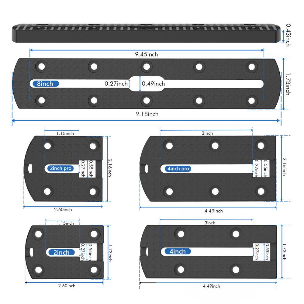 2 Pack Kayak Track Textured Grip Surface Multi-Size Kayak Low Profile Track Kayak Gear Track Mount Accessories Easy installation Kayak Rail Track for Holding Fishing Rod Cup Holder Paddle Gopro