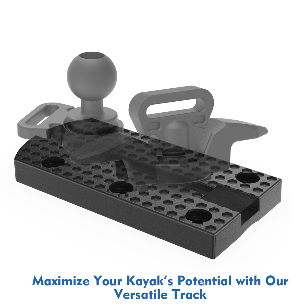 2 Pack Kayak Track Textured Grip Surface Multi-Size Kayak Low Profile Track Kayak Gear Track Mount Accessories Easy installation Kayak Rail Track for Holding Fishing Rod Cup Holder Paddle Gopro