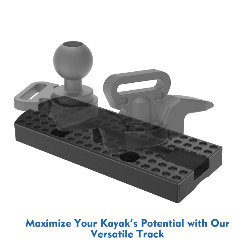 2 Pack Kayak Track Textured Grip Surface Multi-Size Kayak Low Profile Track Kayak Gear Track Mount Accessories Easy installation Kayak Rail Track for Holding Fishing Rod Cup Holder Paddle Gopro
