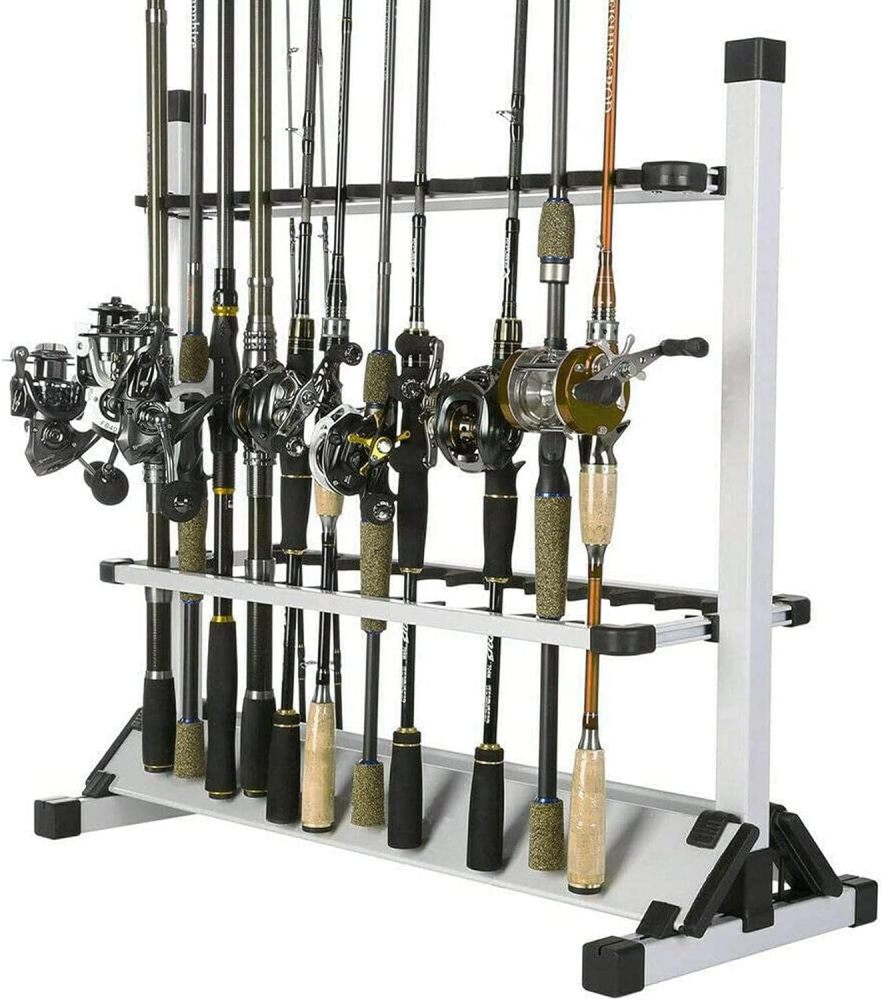 Aventik Mini Fishing Rod Holder Aluminum 12&24-Rod Fishing Rod Shelf/Rack (12 Rods Rack)