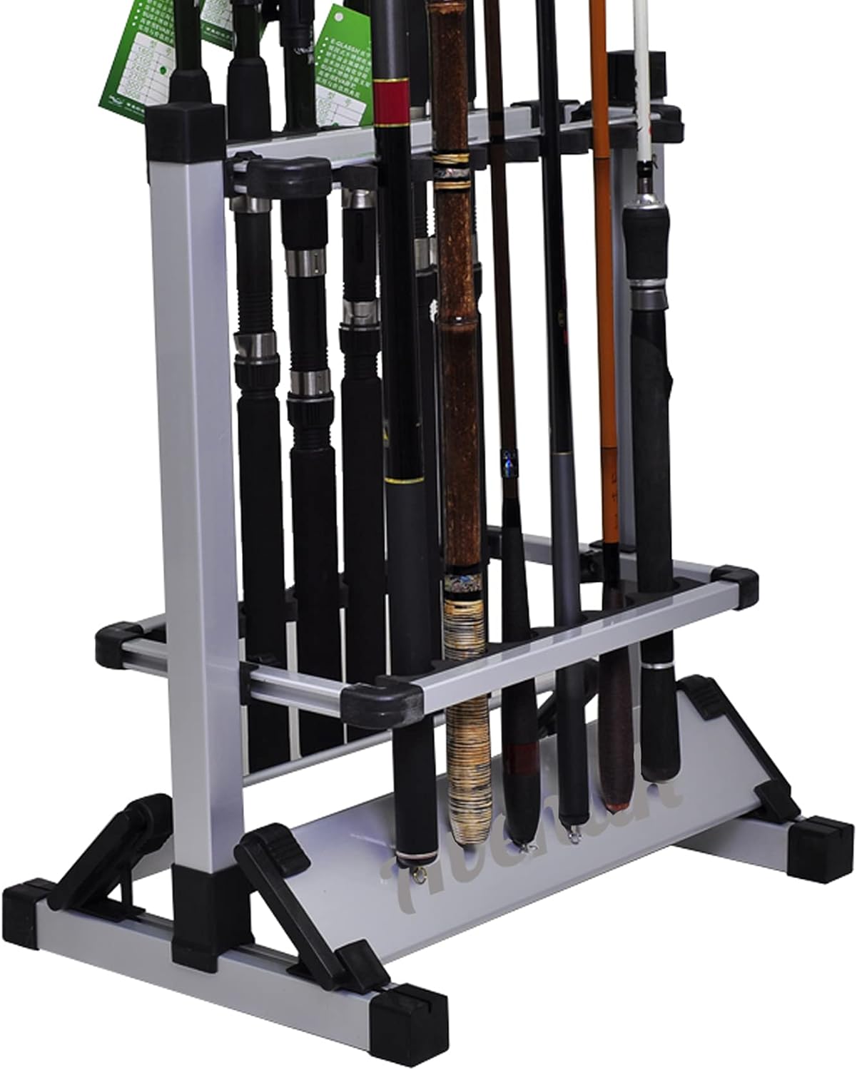 aluminum fishing pole racks EASY BIG Rod Rack Designed to hold up to 24 rods of all shapes and sizes JOYWAVE Fishing Rod Holders,Aluminium Fishing