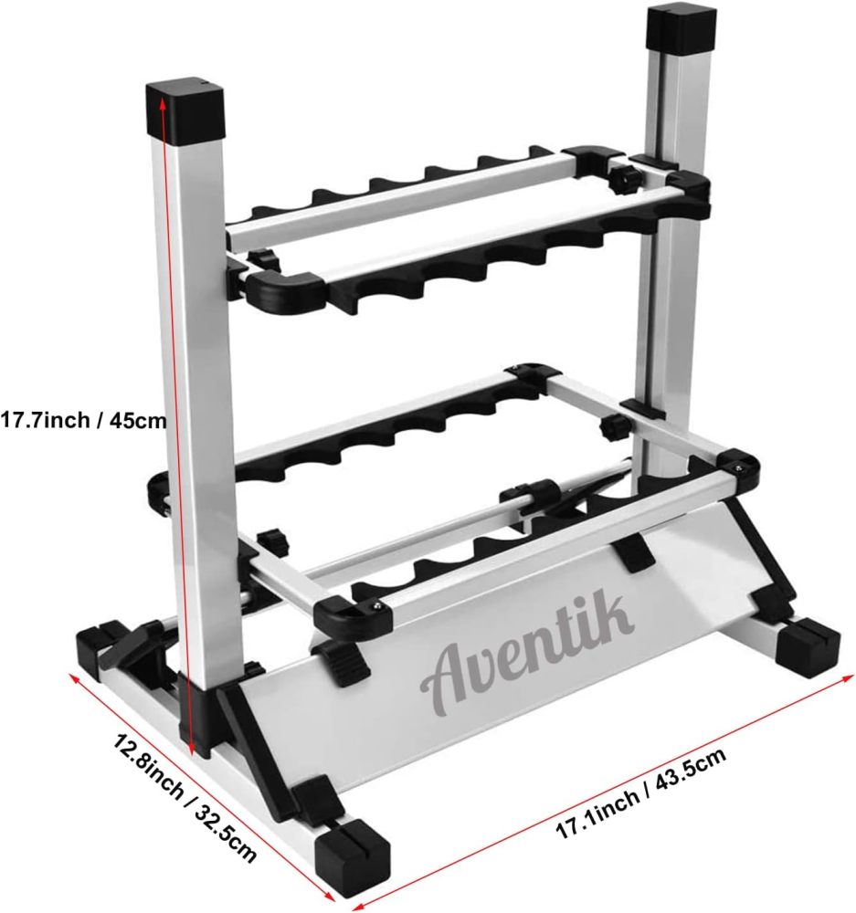 Aventik Mini Fishing Rod Holder Aluminum 12&24-Rod Fishing Rod Shelf/Rack (12 Rods Rack)