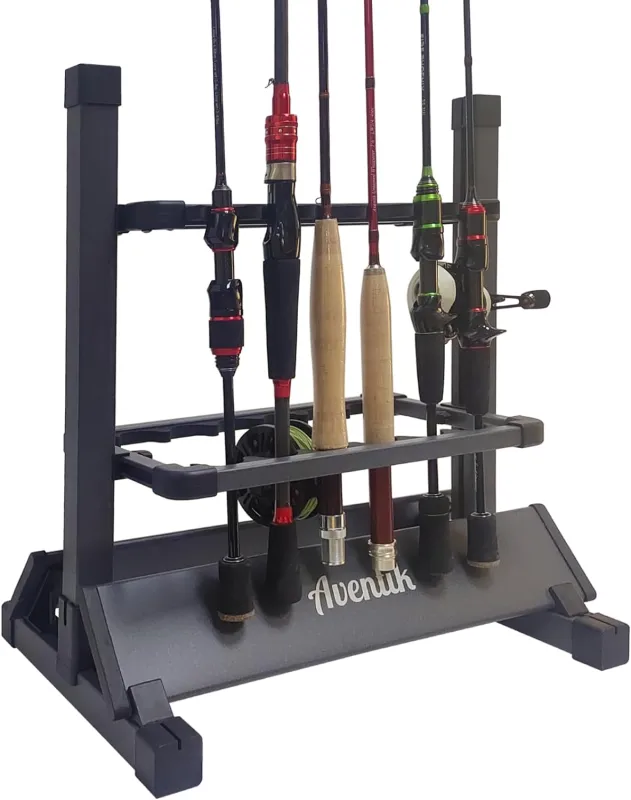 Aventik Mini Fishing Rod Holder Aluminum 12&24-Rod Fishing Rod Shelf/Rack (12 Rods Rack)