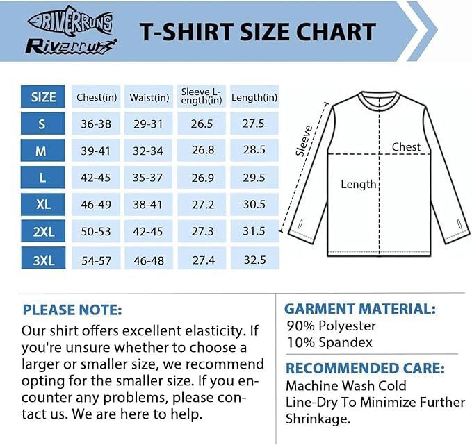 UPF 50+ Men's Long Sleeve Cooling Quick Dry Shirt Sun Breathable Shirt Thumbhole Shirts Rash Guard for Fishing Swim