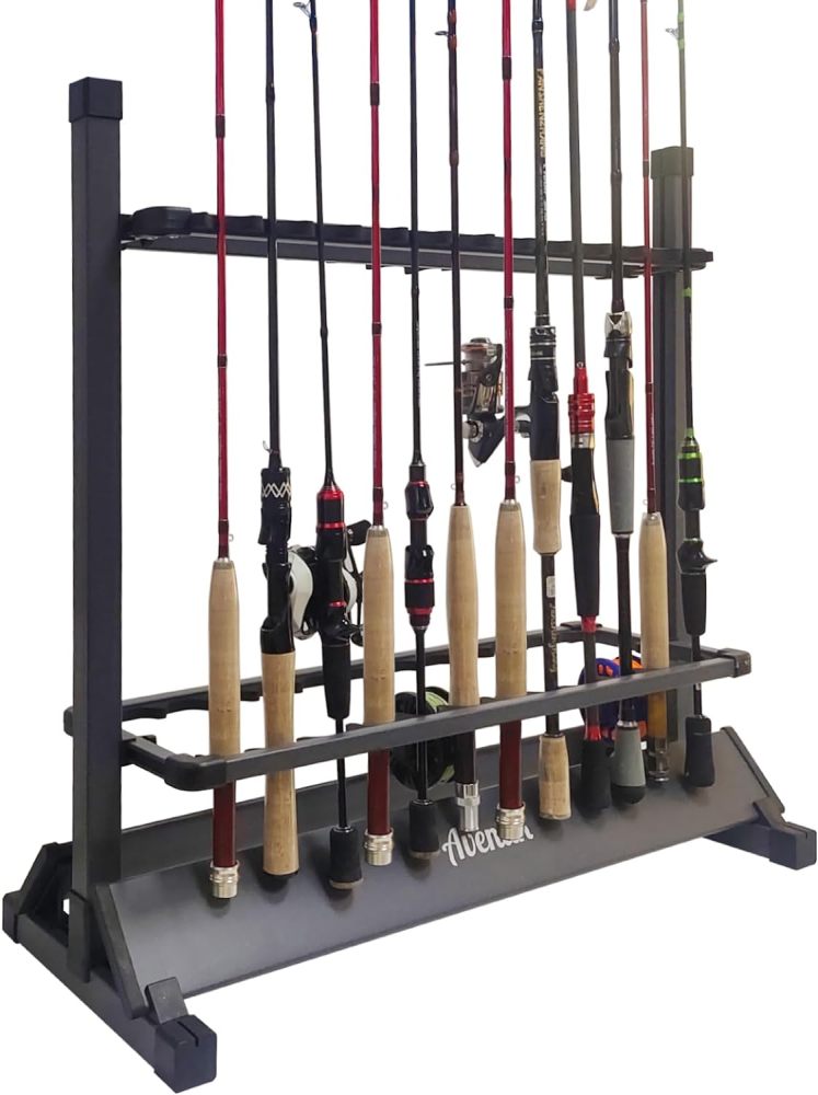 Aventik Mini Fishing Rod Holder Aluminum 12&24-Rod Fishing Rod Shelf/Rack (12 Rods Rack)