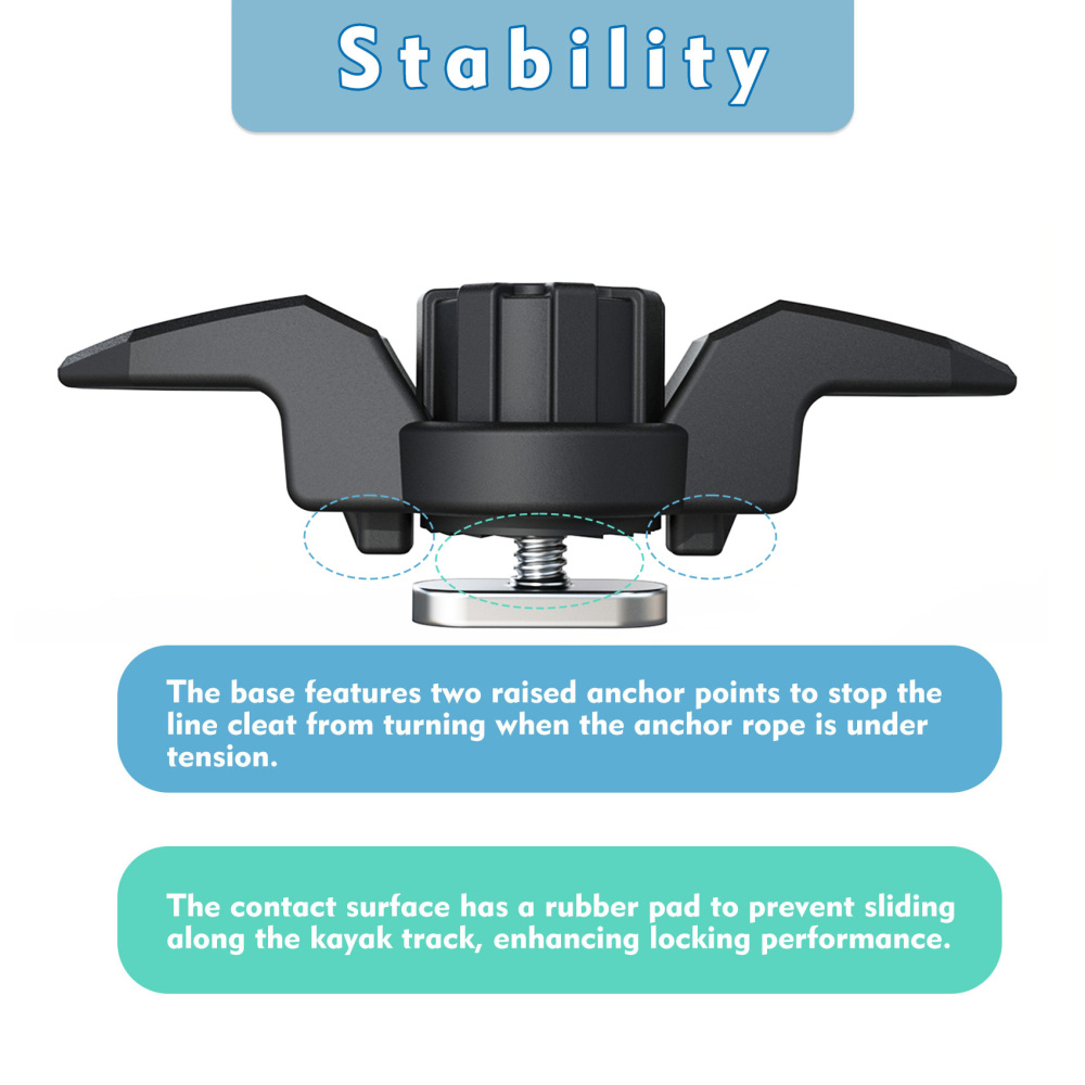 Aventik Kayak Anchor Cleat for Track Mount,Track Mount Line Cleat, Rail Mount Kayak Accessories