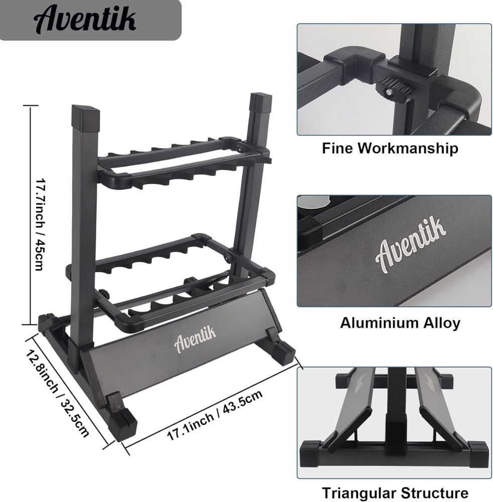 Aventik Mini Fishing Rod Holder Aluminum 12&24-Rod Fishing Rod Shelf/Rack (12 Rods Rack)