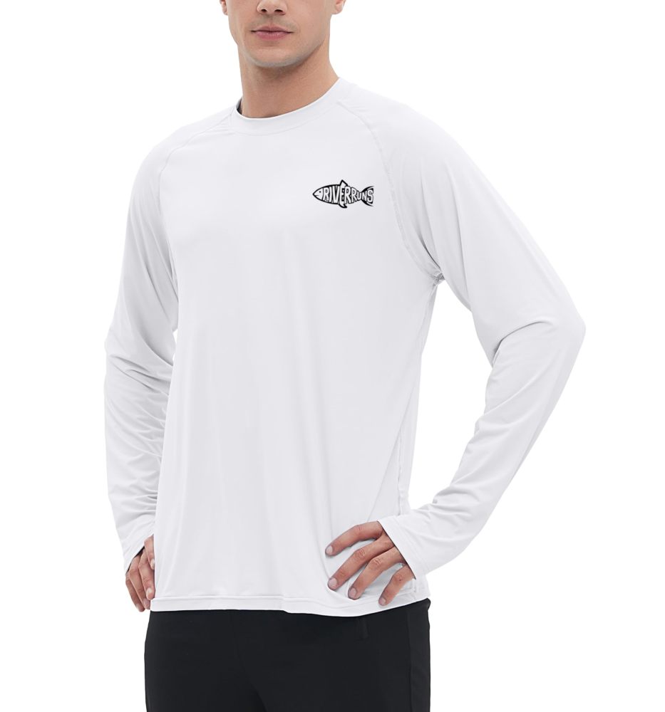 UPF 50+ Men's Long Sleeve Cooling Quick Dry Shirt Sun Breathable Shirt Thumbhole Shirts Rash Guard for Fishing Swim