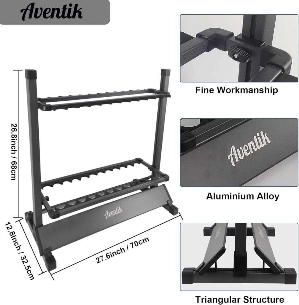 Aventik Mini Fishing Rod Holder Aluminum 12&24-Rod Fishing Rod Shelf/Rack (12 Rods Rack)