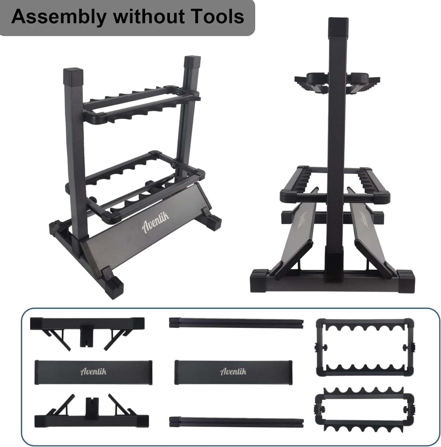 Aventik Fishing Rod Rack, Silver/Gunsmoke Aluminum 12&24 Rods Fishing Rod  Holder