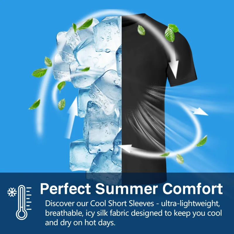 Rash Guard Swim Surf Sun Shirts for Men UPF 50+ Cooling Quick Dry Short Sleeve Fishing T-Shirt
