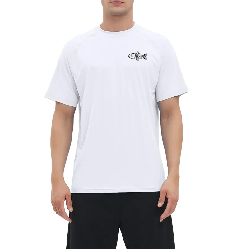 Rash Guard Swim Surf Sun Shirts for Men UPF 50+ Cooling Quick Dry Short Sleeve Fishing T-Shirt