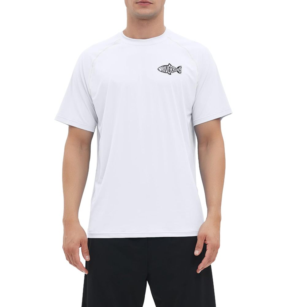Rash Guard Swim Surf Sun Shirts for Men UPF 50+ Cooling Quick Dry Short Sleeve Fishing T-Shirt
