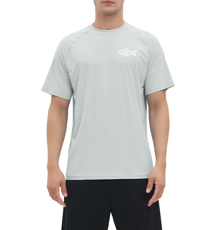 Rash Guard Swim Surf Sun Shirts for Men UPF 50+ Cooling Quick Dry Short Sleeve Fishing T-Shirt