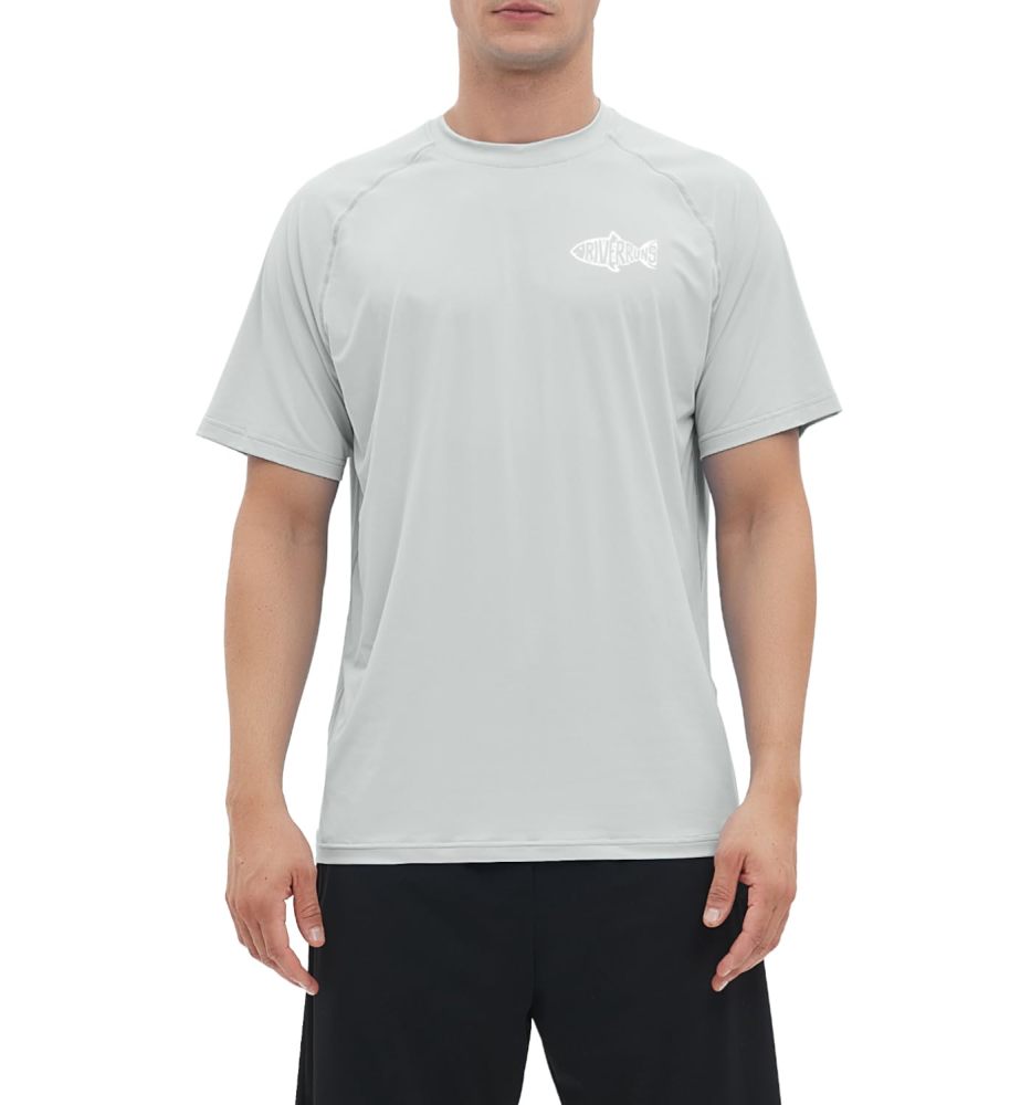 Rash Guard Swim Surf Sun Shirts for Men UPF 50+ Cooling Quick Dry Short Sleeve Fishing T-Shirt