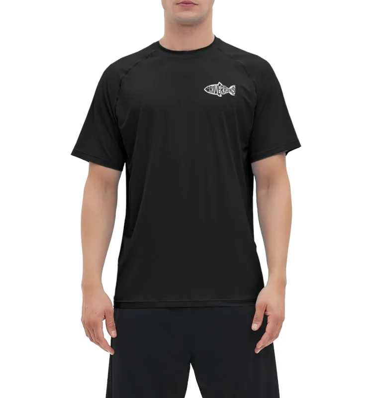 Rash Guard Swim Surf Sun Shirts for Men UPF 50+ Cooling Quick Dry Short Sleeve Fishing T-Shirt