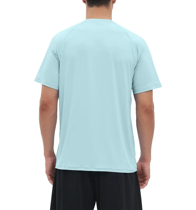 Rash Guard Swim Surf Sun Shirts for Men UPF 50+ Cooling Quick Dry Short Sleeve Fishing T-Shirt
